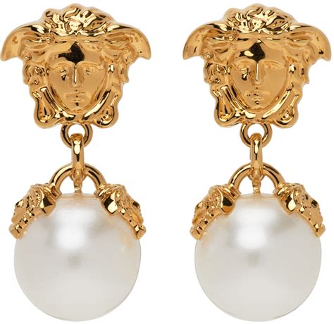 versace earrings pearl|vintage Versace earrings.